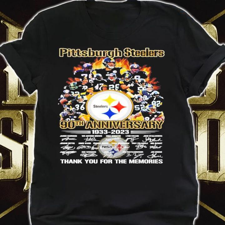 Pittsburgh Steelers 90th Anniversary 1933-2023 Signatures Thank You For The Memories Shirt shirt