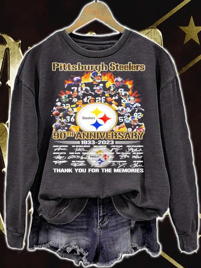 Pittsburgh Steelers 90th Anniversary 1933-2023 Signatures Thank You For The Memories Shirt sweatshirt