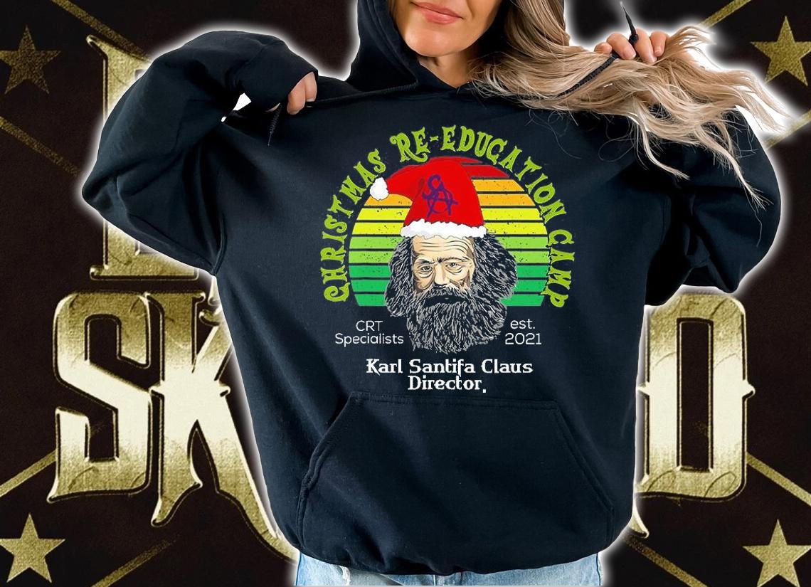 Santifa Claus Christmas Education Funny Anti Liberal Biden T-Shirt hoodie