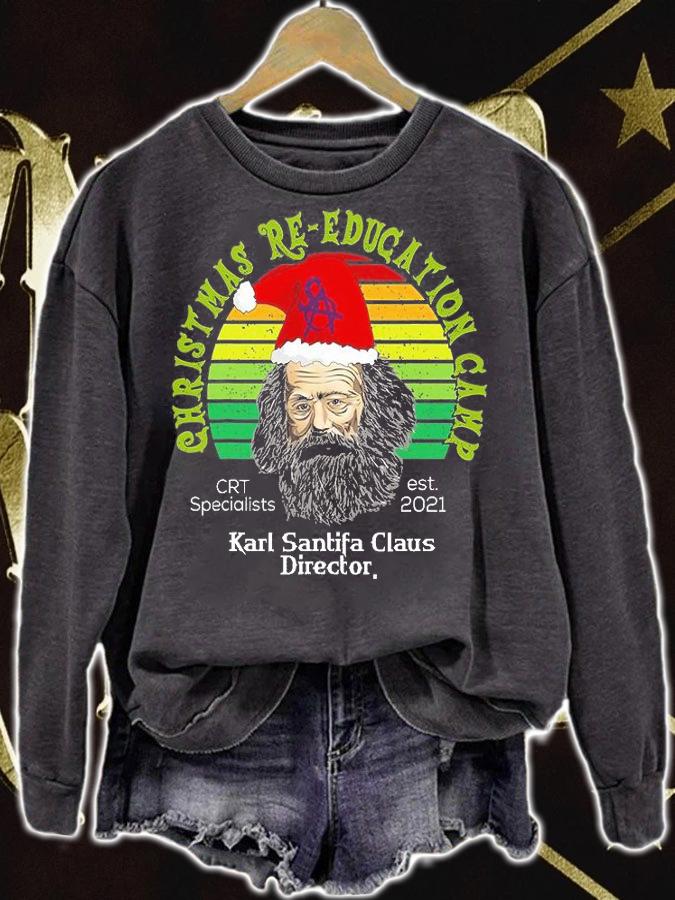 Santifa Claus Christmas Education Funny Anti Liberal Biden T-Shirt sweatshirt