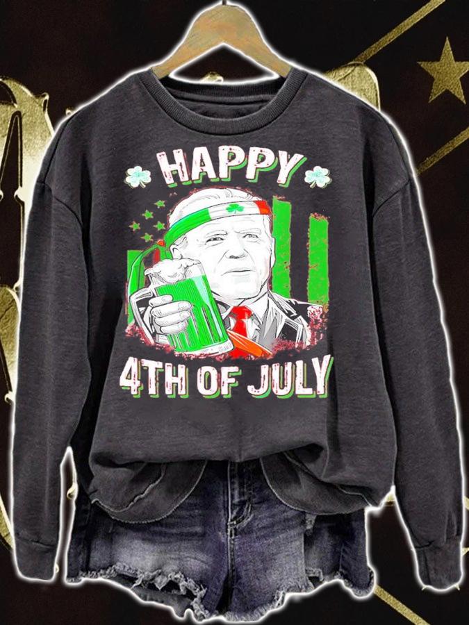 St Patrick's Day Joe Biden Happy 4th Of July America Flag Shirt sweatshirt