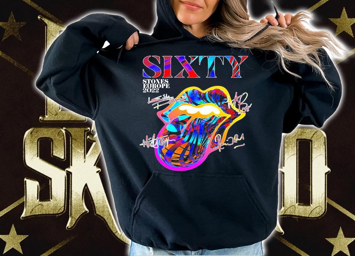 The Rolling Stones Sixty Europe 2022 Signatures T-Shirt hoodie