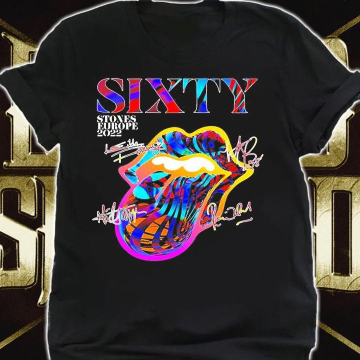 The Rolling Stones Sixty Europe 2022 Signatures T-Shirt shirt