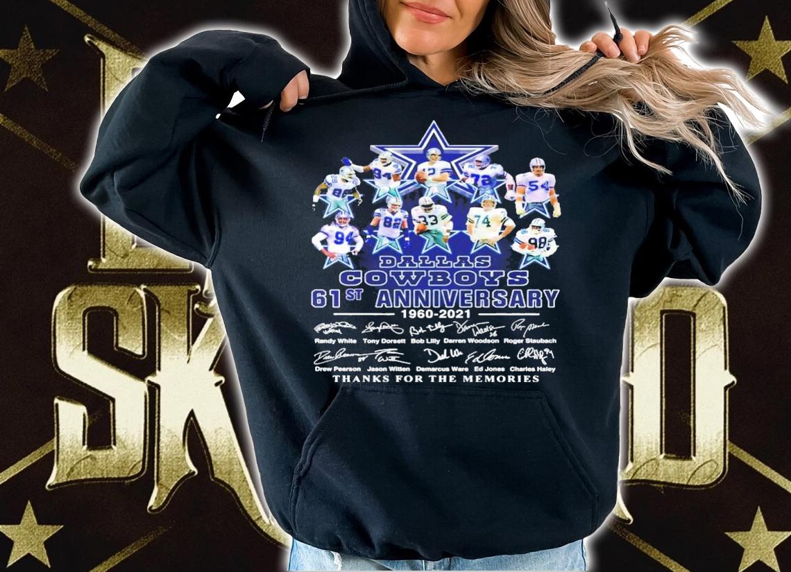Dallas Cowboys 61st anniversary 1960-2021 signatures shirt