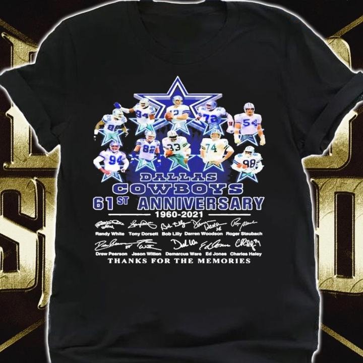 Dallas Cowboys 61st anniversary 1960-2021 signatures shirt