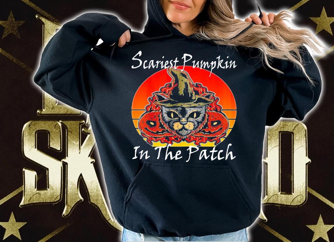 Halloween Cats Scariest Pumpkin In The Patch Vintage Shirt