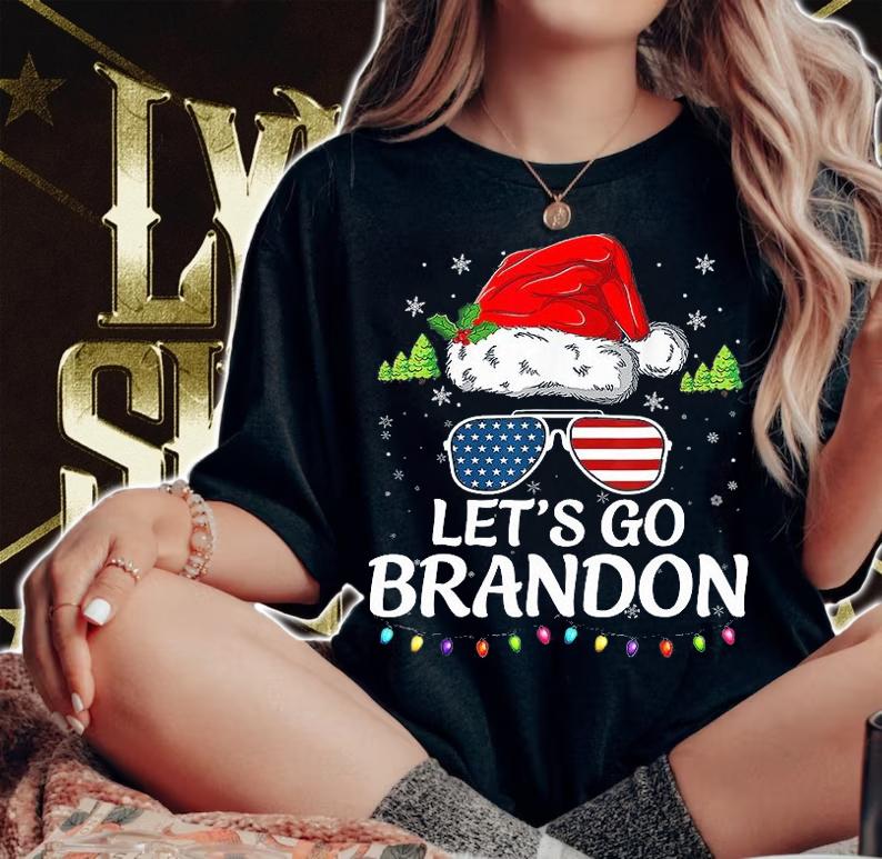 Let's Go Branson Brandon Conservative Anti Liberal Santa Hat Christmas T-Shirt