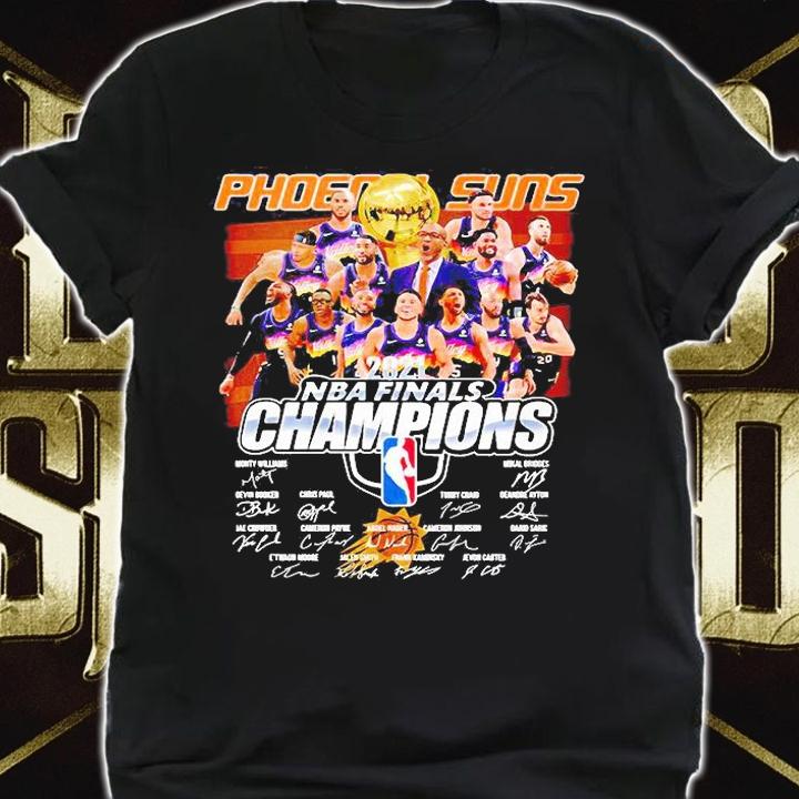 Phoenix Suns 2021 NBA Champions all signature T-shirts and sweatshirt shirt