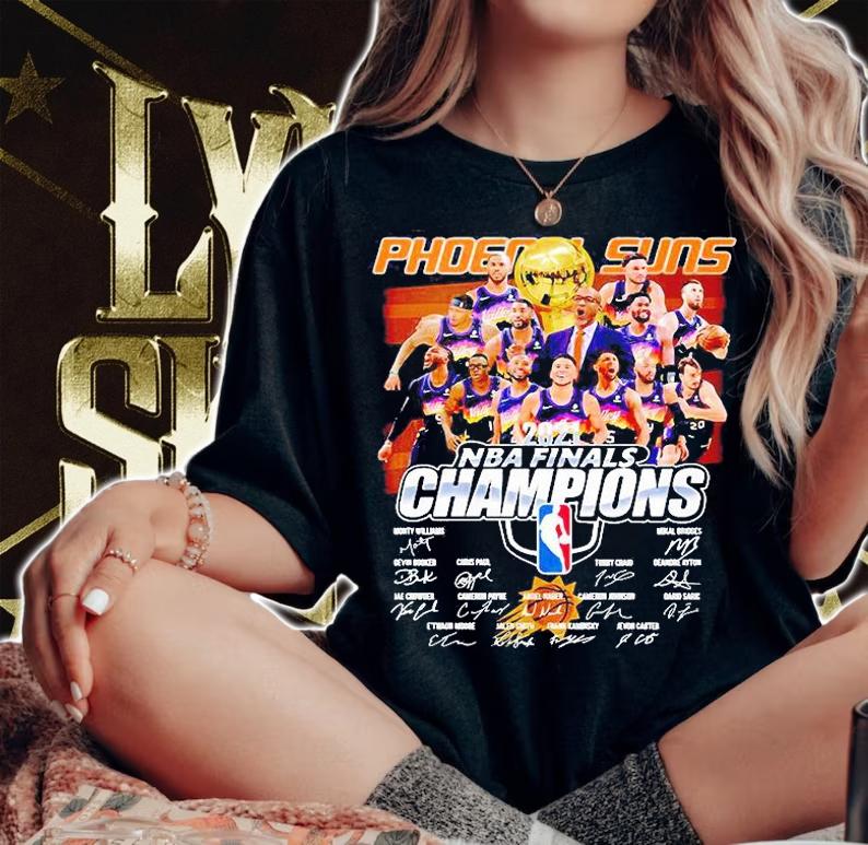 Phoenix Suns 2021 NBA Champions all signature T-shirts and sweatshirt woman shirt