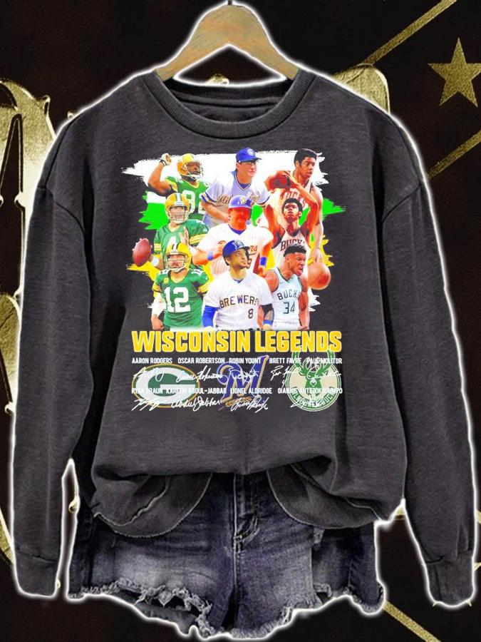 Wisconsin Legends Packers Brewers Bucks signature shirt sweatshirt