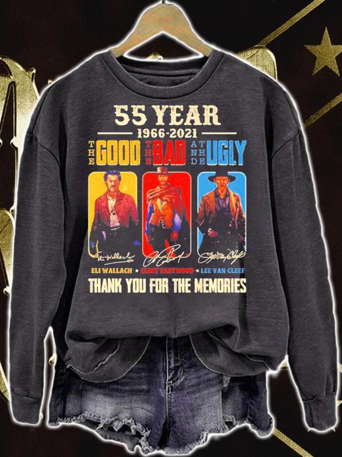 55 years 1966-2021 the good bad ugly signatures shirt sweatshirt