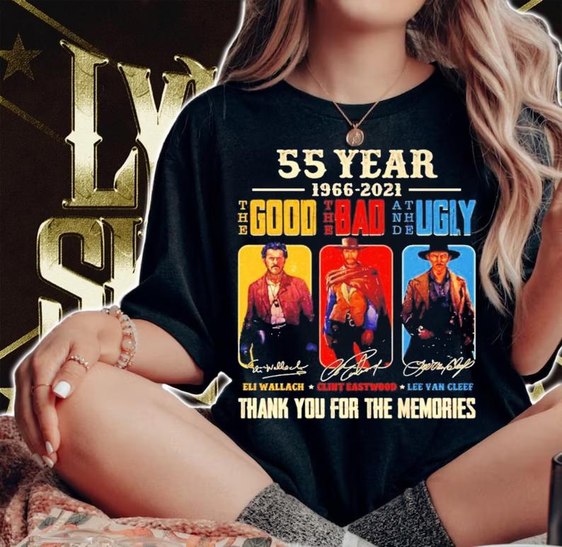 55 years 1966-2021 the good bad ugly signatures shirt woman shirt