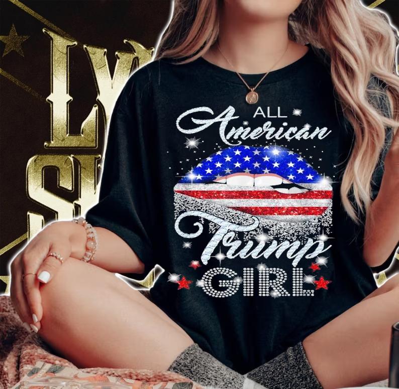 American Flag lip American Trump girl shirt woman shirt