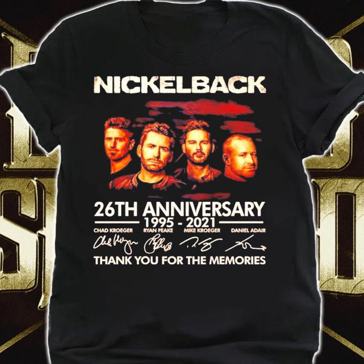 Nickelback 26th anniversary 1995-2021 signatures shirt shirt