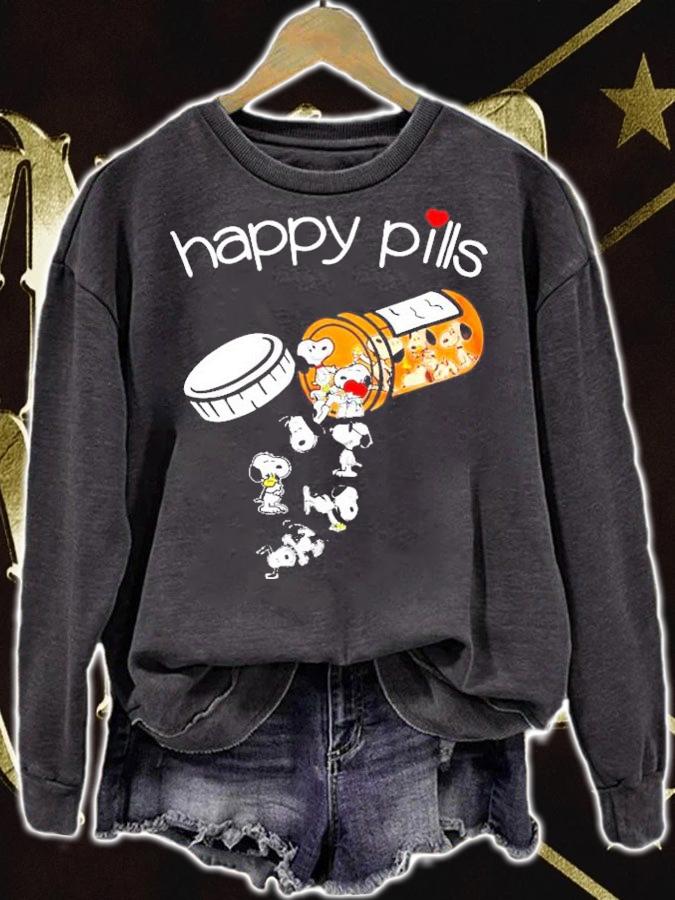 Vaccine happy pills Snoopy t-shirt