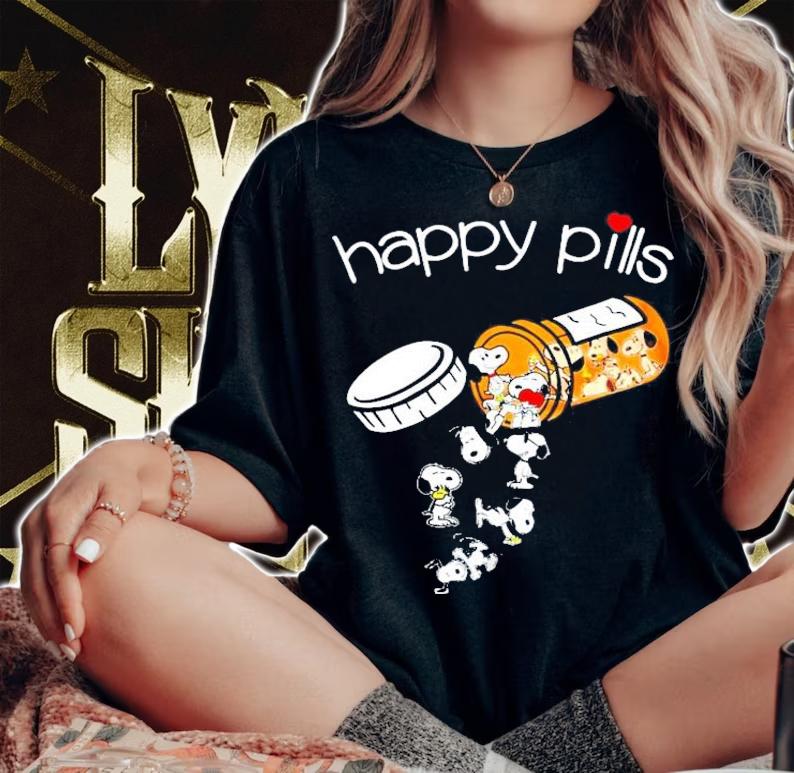 Vaccine happy pills Snoopy t-shirt