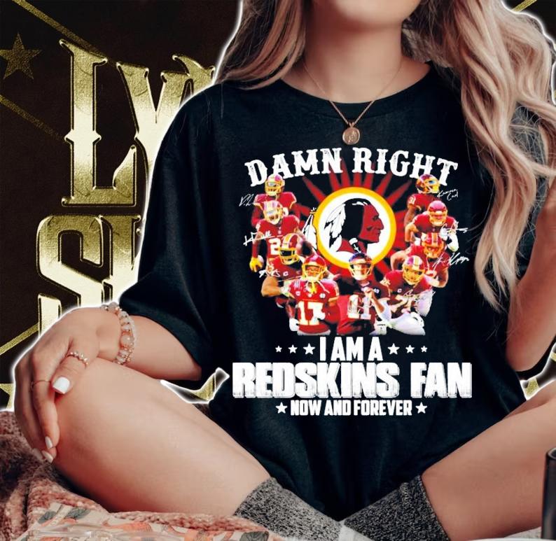 Blackhawks Primary damn right I am a Redskins fan now and forever shirt woman shirt