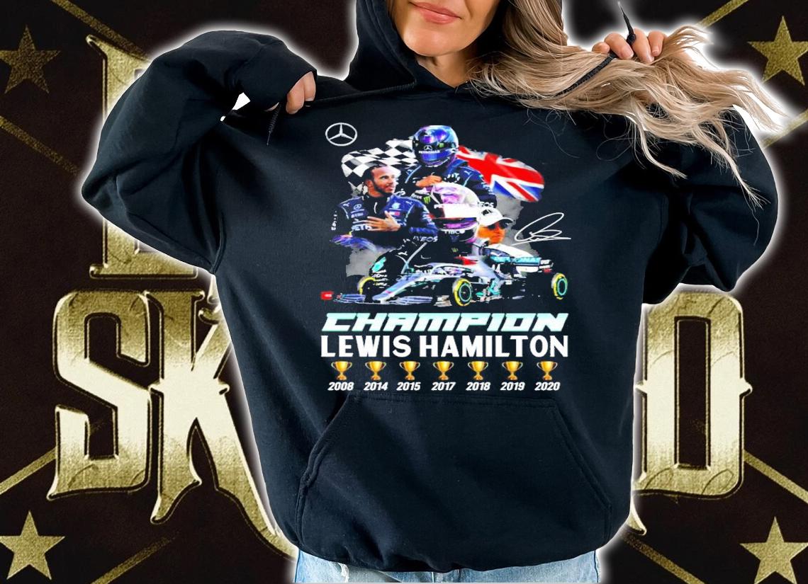 Champion Lewis Hamilton signature shirt hoodie