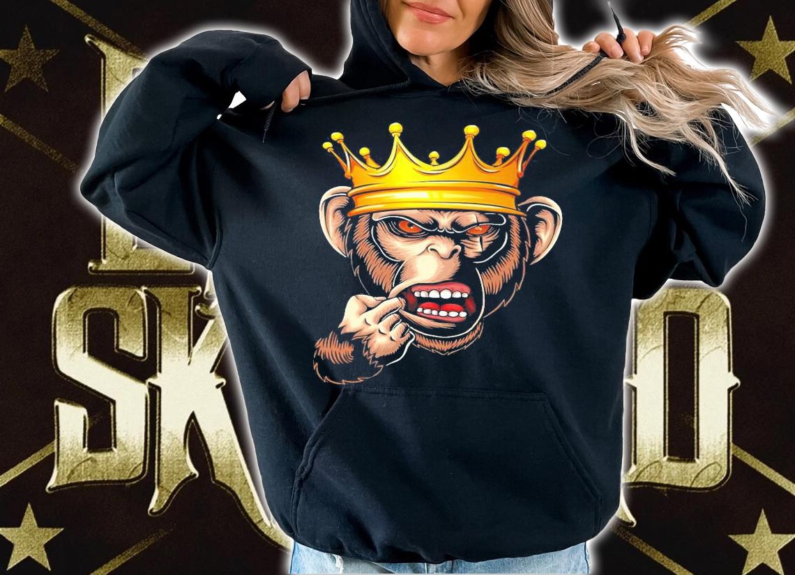 Gorilla King Crown Funny Ape Gang Wildlife shirt hoodie