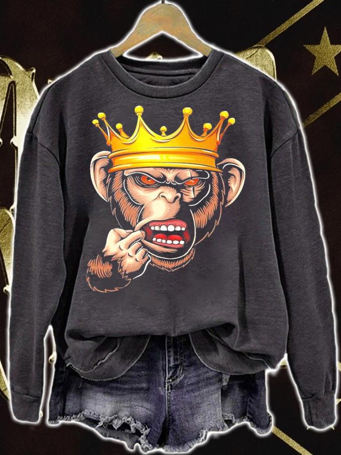 Gorilla King Crown Funny Ape Gang Wildlife shirt sweatshirt