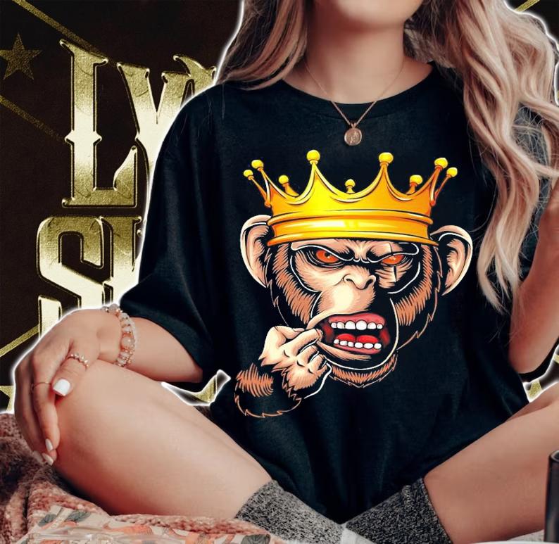 Gorilla King Crown Funny Ape Gang Wildlife shirt woman shirt
