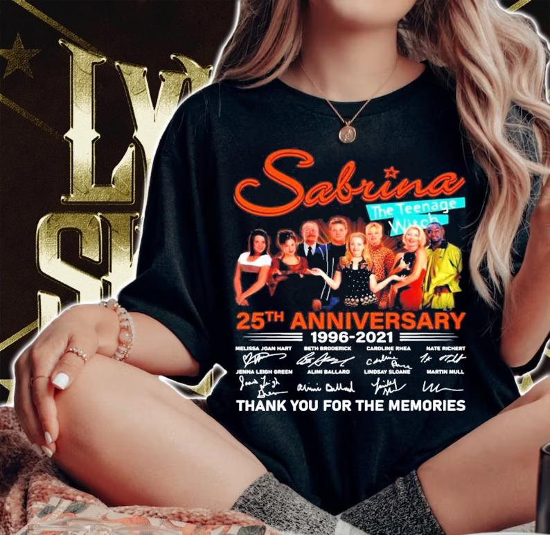 Sabrina The Teenage Witch 25th anniversary 1996-2021 signatures shirt