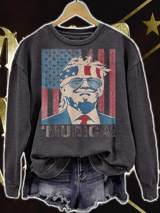 Trump 2021 Murica 2021 Election USA Flag Vintage T-Shirt sweatshirt