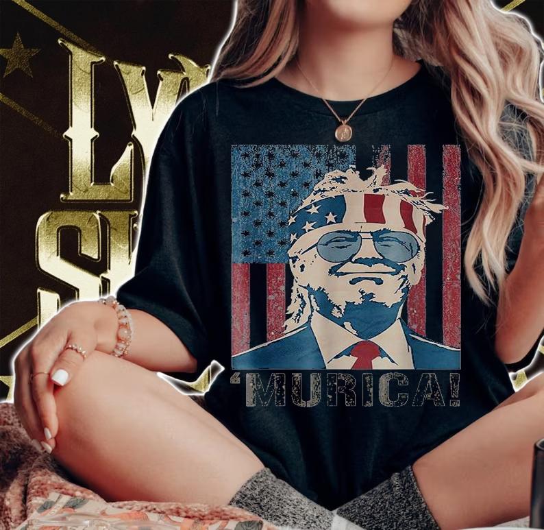 Trump 2021 Murica 2021 Election USA Flag Vintage T-Shirt woman shirt
