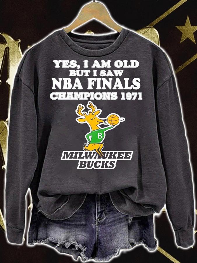 Yes I am old but I saw NBA Finals Champions 1971 Milwaukee Bucks shirt