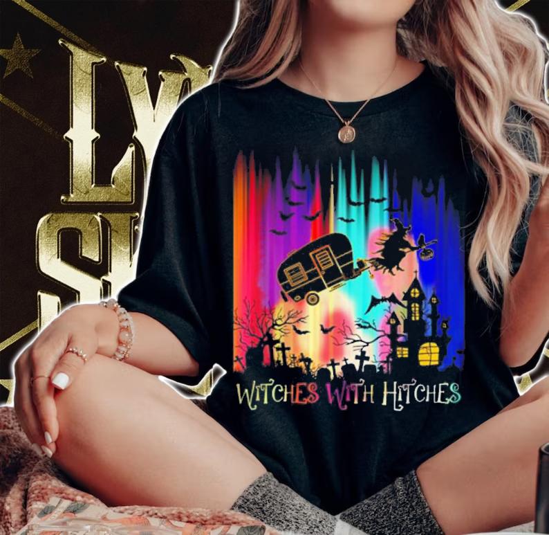 Camping Witches Hitches Halloween t-shirt