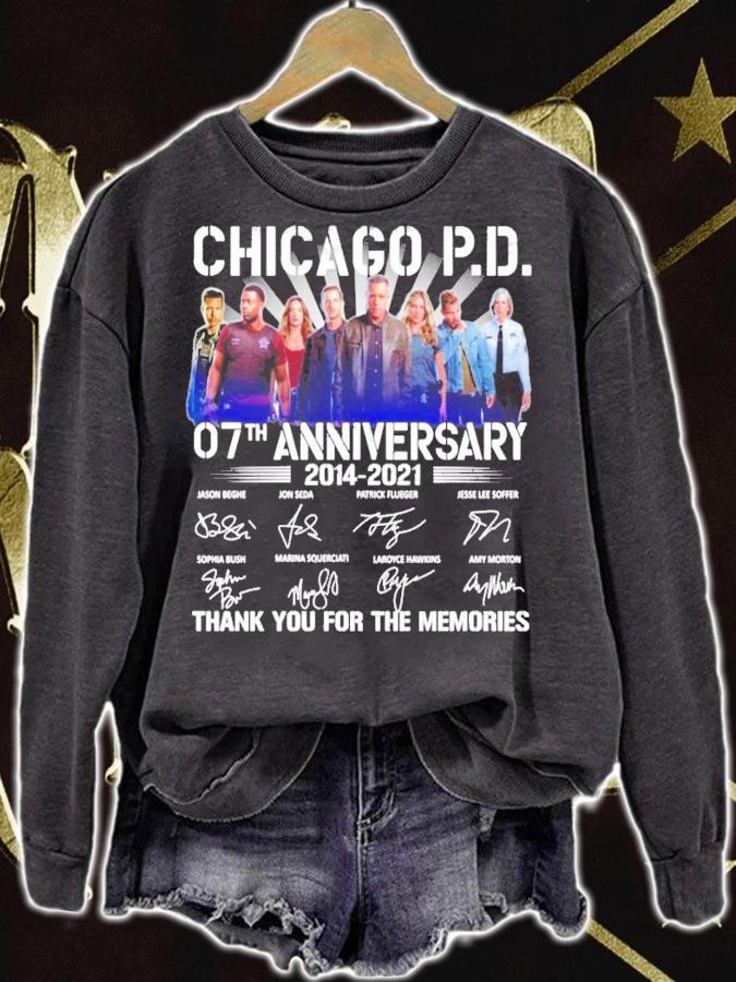 Chicago PD 07 anniversary 2014-2021 signatures shirt sweatshirt