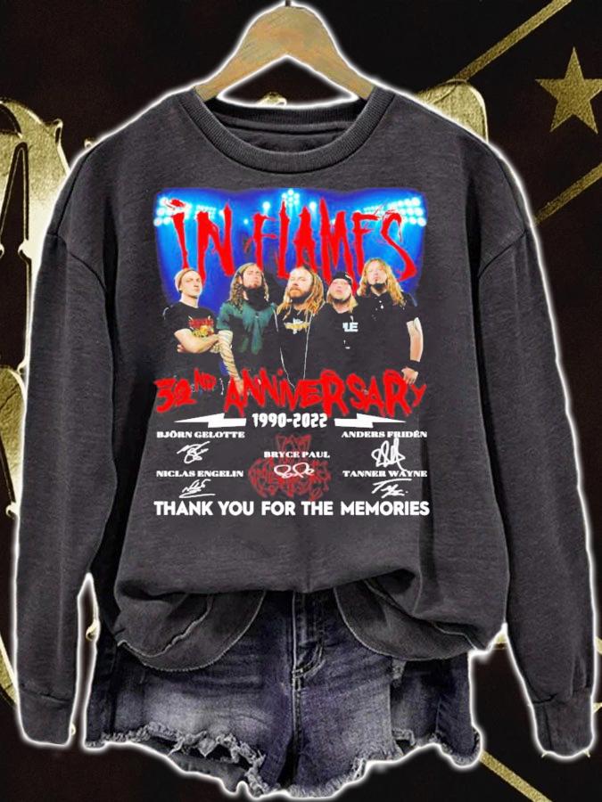 In Flames 32nd anniversary 1990-2022 signatures shirt sweatshirt