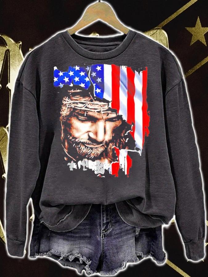 Love Jesus American flag shirt