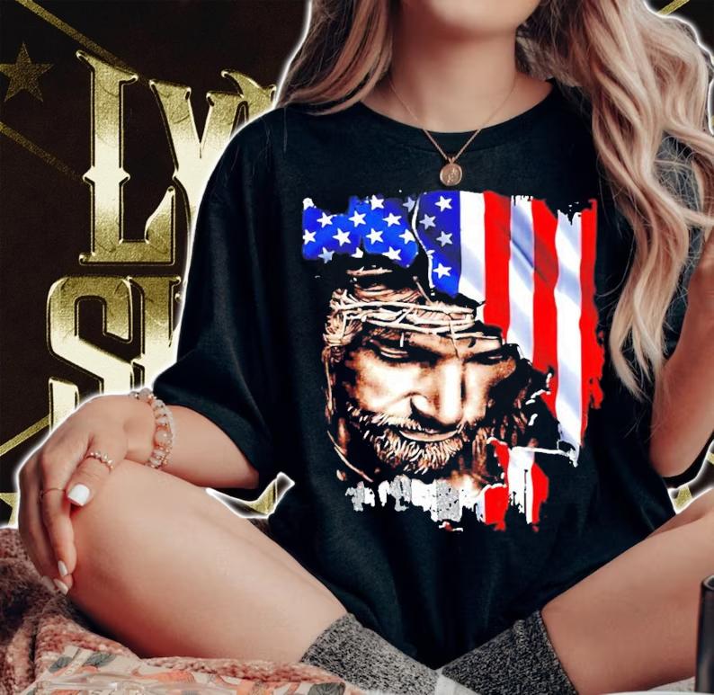 Love Jesus American flag shirt