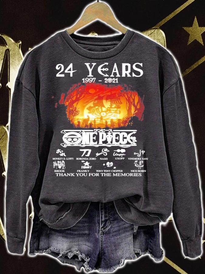 One Piece 24 years 1997-2021 thank you for the memories shirt sweatshirt