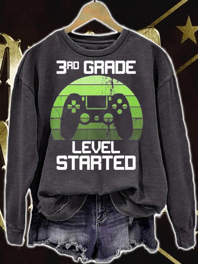 Top 3Rd Grade Level Started Gamer Back To School T-Shirt sweatshirt
