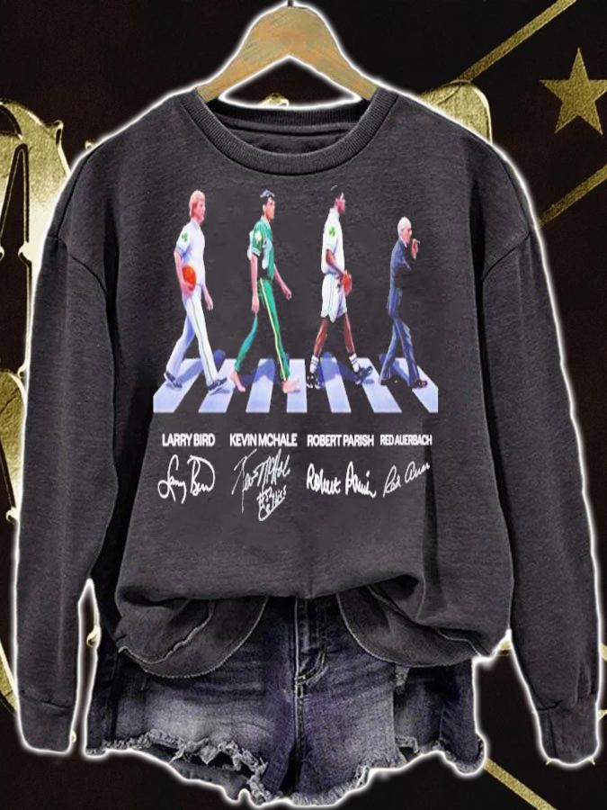 Abbey Road Boston Celtics Larry Bird Kevin Mchale Robert Parish Red Auerbach signatures shirt