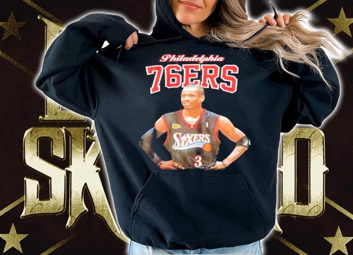 Allen Iverson Philadelphia 76ers Courtside shirt hoodie