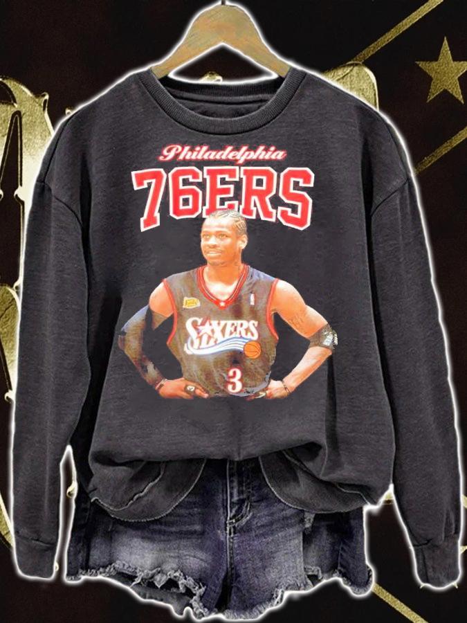 Allen Iverson Philadelphia 76ers Courtside shirt sweatshirt