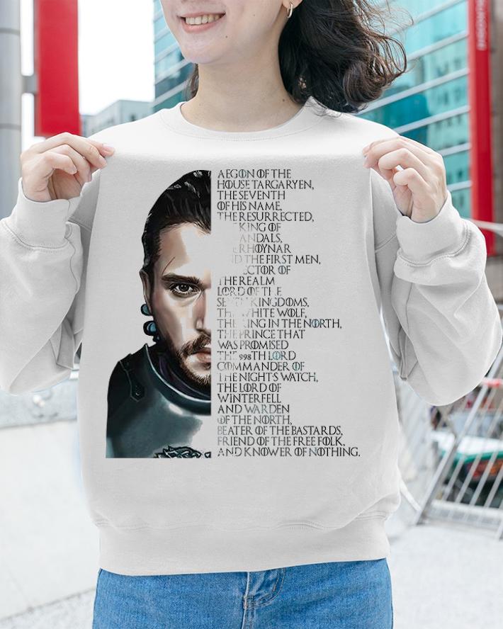 Best jon Snow Aegon of the house Targaryen the seventh of his name shirt
