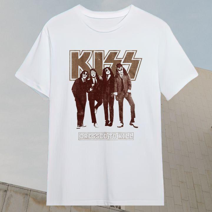 Kiss Rock Band Dressed To Kill Album Cover Heavy Metal T-Shirt