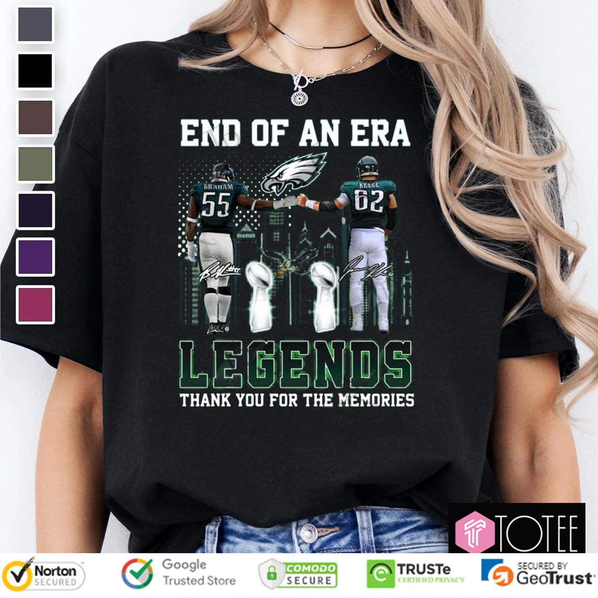End Of An Era Legends Brandon Graham Jason Kelce Eagles Signatures T-Shirt