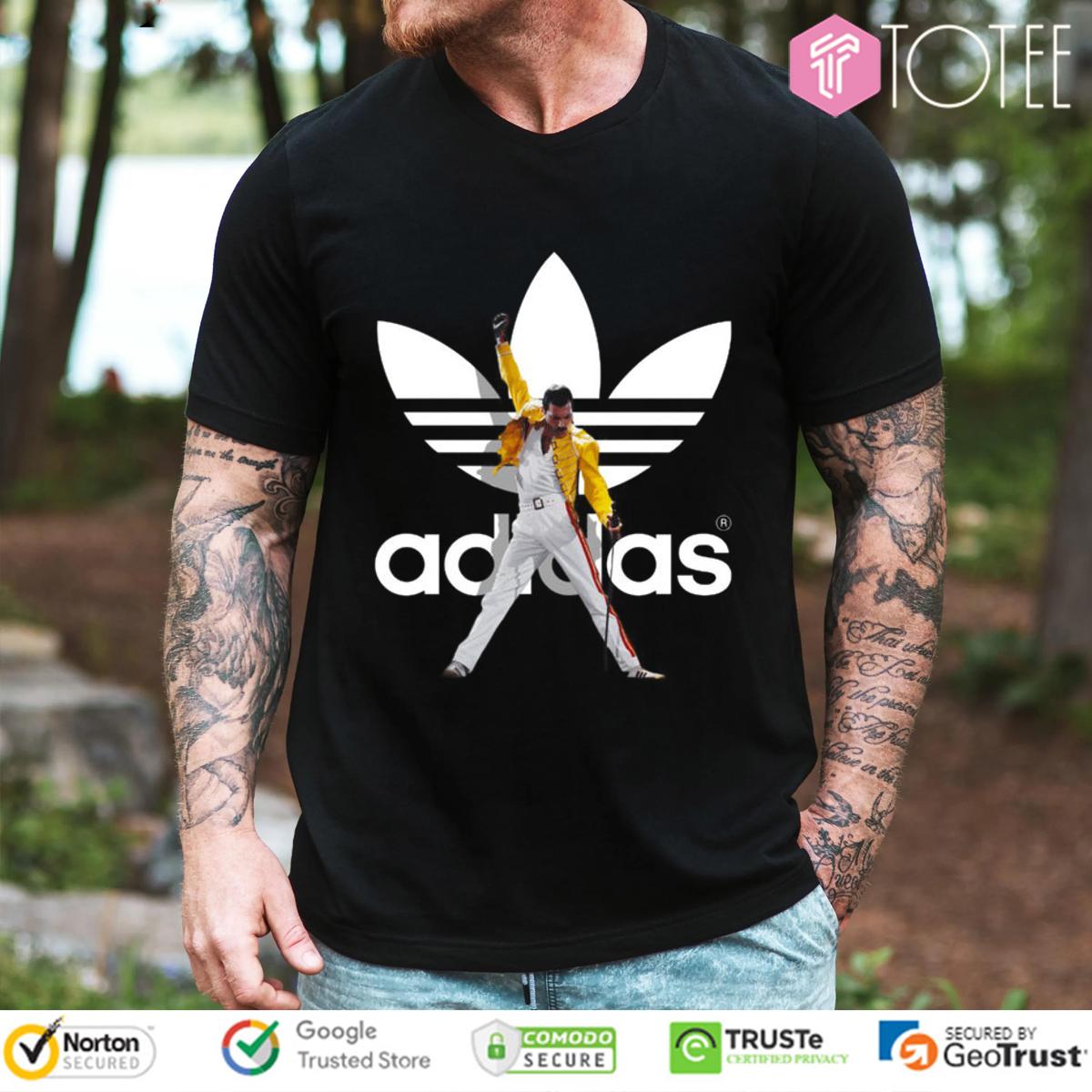 Freddie Mercury Parody Adidas Logo T-Shirt