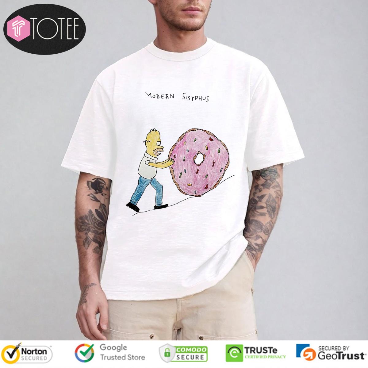 Homer Simpson Modern Sisyphus Donut T-Shirt