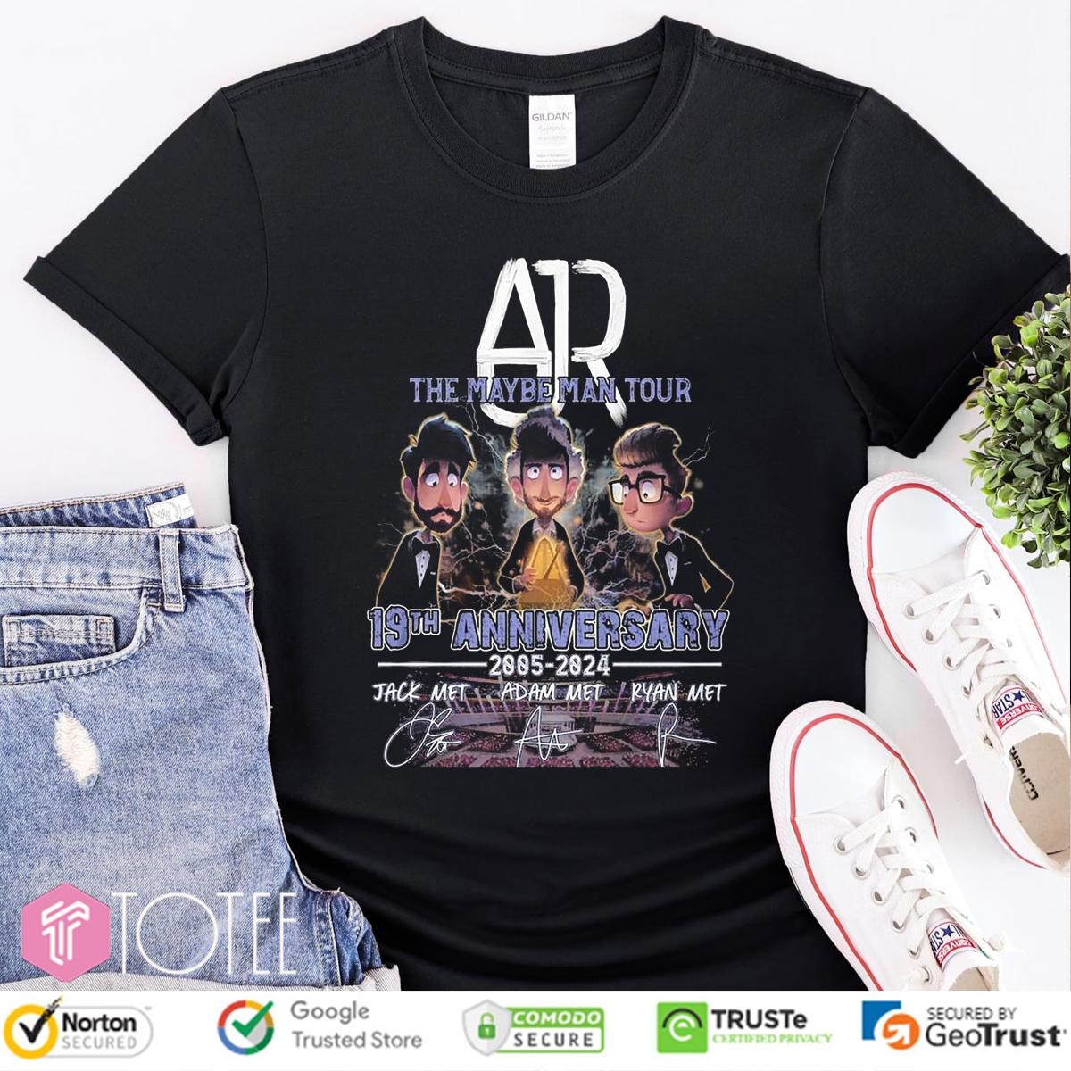 Ajr The Maybe Man Tour 19Th Anniversary 2005-2024 Signatures T-shirt